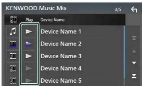 KENWOOD DDX9707S - Touchez ▶ ] (blanc) sur la gauche du nom de l'appareil qui doit être lu. - 1