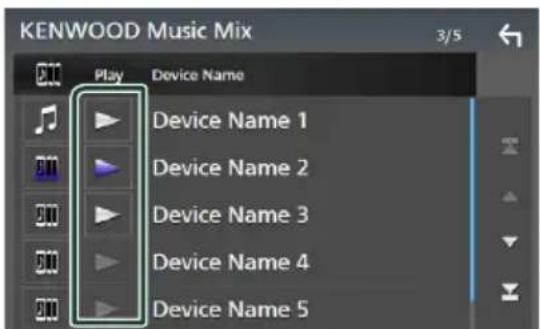 KENWOOD Excelon DDX8906S - Touchez ▶ ] (blanc) sur la gauche du nom de l'appareil qui doit être lu. - 1