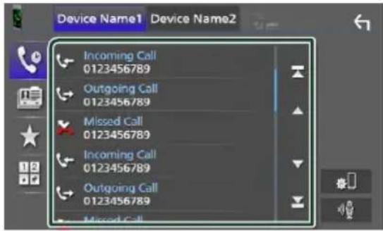 KENWOOD Excelon DDX8906S - Sélectionnez dans la liste le numéro de téléphone. - 1