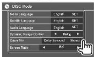 KENWOOD Excelon DDX396 - Faites les réglages. - 1