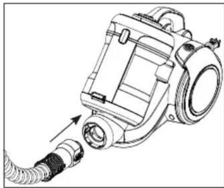 BEKO VCM7180 - Attaching/removing the hose - 1