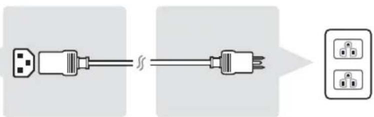 Diagram showing a USB cable connected to two plug-in socket, with an arrow indicating connection and a separate socket diagram.