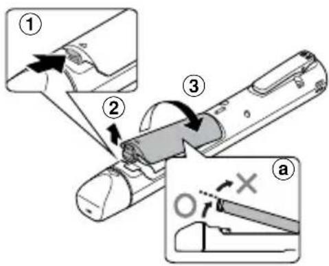 OLYMPUS VP20 - Insertion de la pile - 1