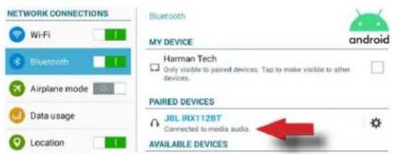 JBL IRX108BT - Vérifier l'état de l'appariement - 1