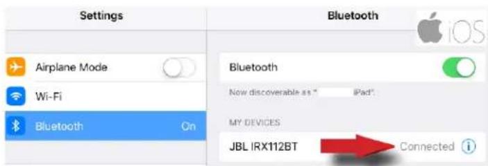 JBL IRX108BT - Vérifier l'état de l'appariement - 3