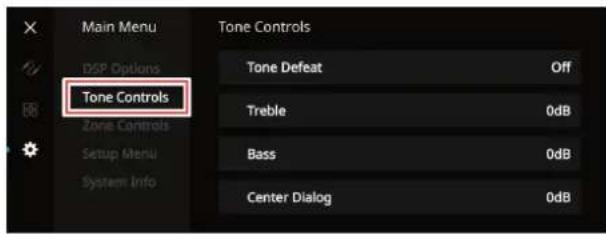 NAD T 778 - CONFIGURATION DU T 778 - MENU ACCESSIBLE DEPUIS L'ÉCRAN DU PANNEAU AVANT - 1