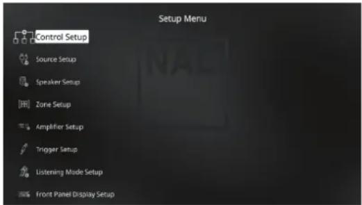NAD T 778 - SETUP MENU (MENUDE CONFIGURATION) - 1