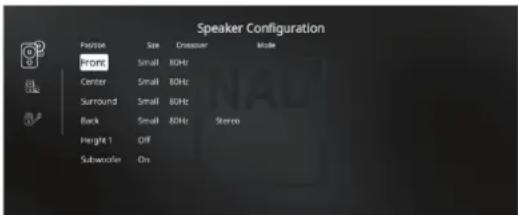 NAD T 778 - SPEAKER CONFIGURATION (CONFIGURATION DES HAUT-PARLEURS) - 1