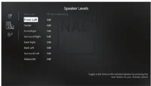 NAD T 778 - SPEAKER LEVELS (NIVEAUX DES HAUT-PARLEURS) - 1