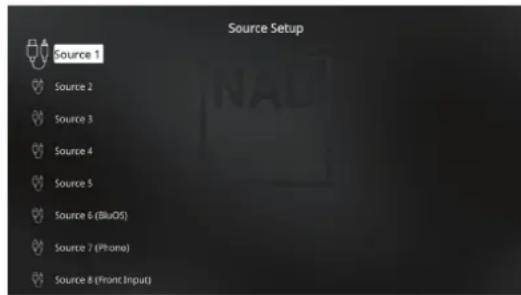 NAD T 778 - SOURCE SETUP (CONFIGURATION DES SOURCES) - 1