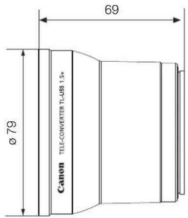 CANON XF705 - Dimensiones detalladas de TL-U58 - 1