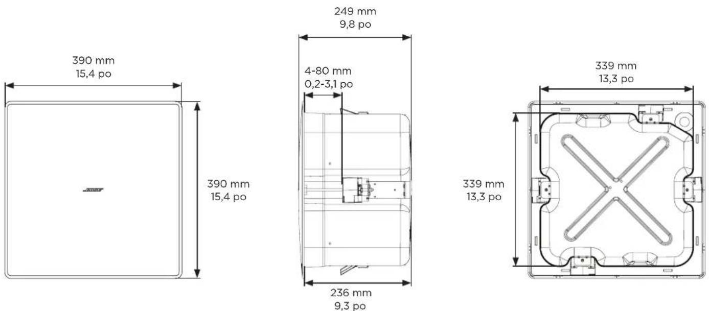 BOSE EdgeMax EM180 - Dimensions du produit - 1