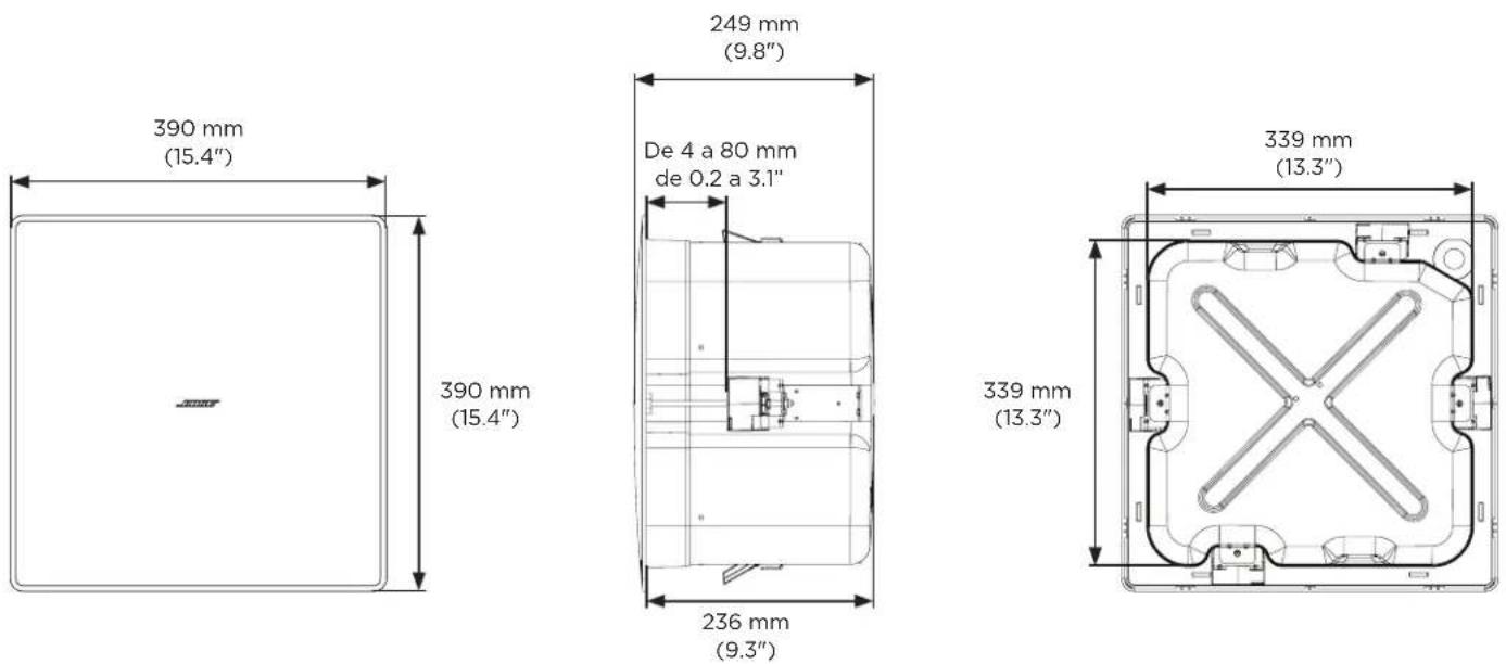 BOSE EdgeMax EM180 - Dimensiones del producto - 1