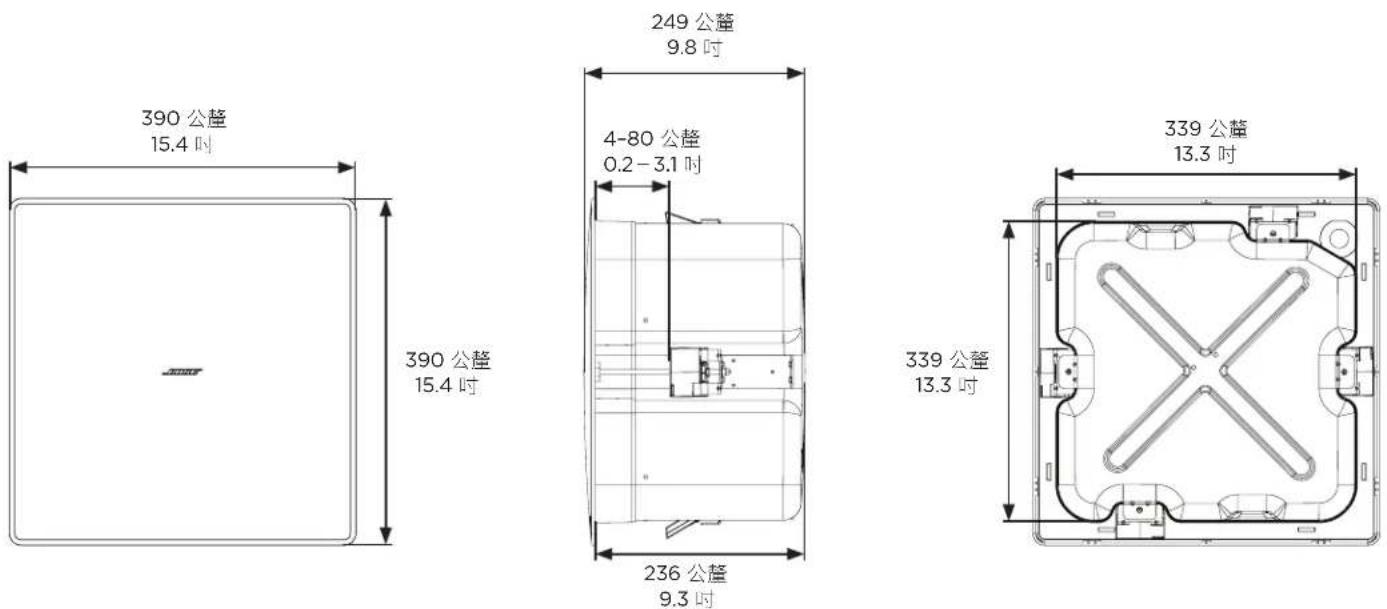 BOSE EdgeMax EM180 - 產品尺寸 - 1