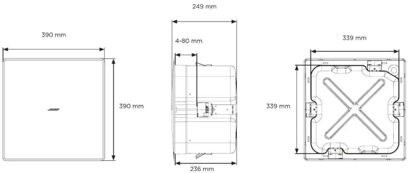 BOSE EdgeMax EM180 - Dimensioni del prodotto - 1