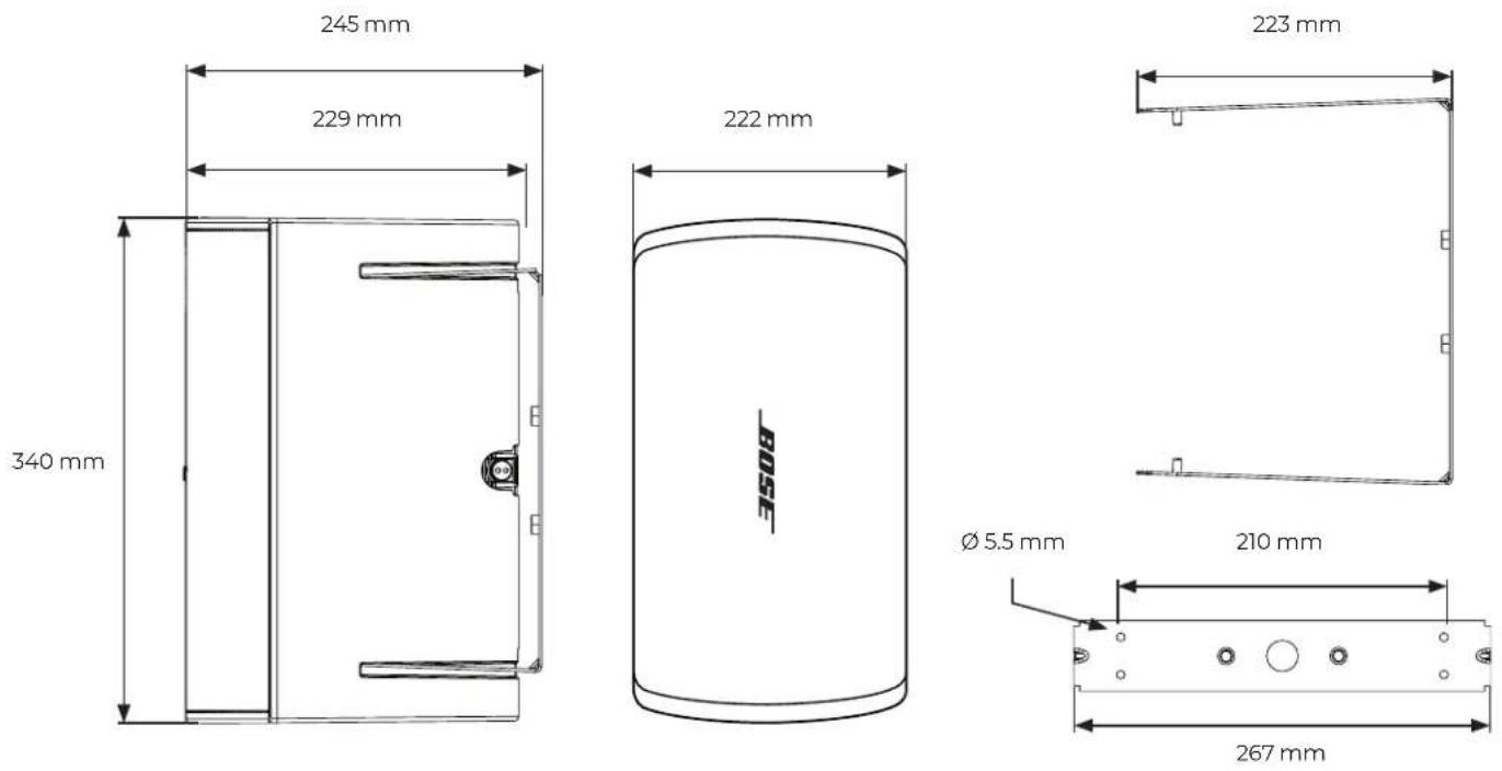 BOSE DesignMax DM6SE - 製品寸法 - 1