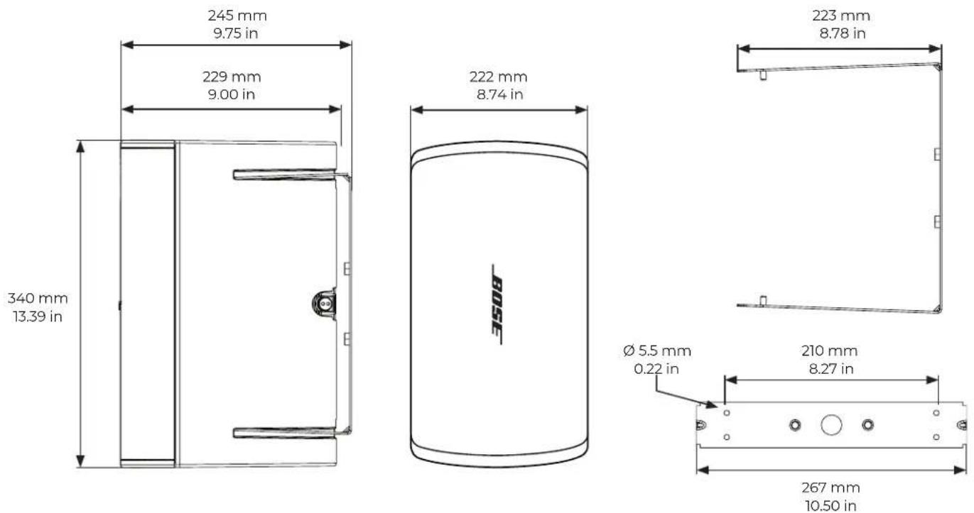 BOSE DesignMax DM6SE - Product Dimensions - 1