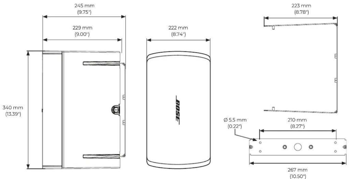 BOSE DesignMax DM6SE - Dimensiones del producto - 1