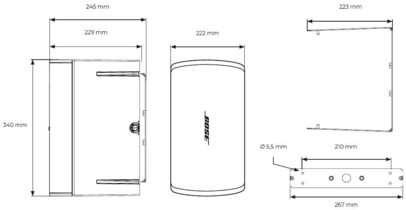 BOSE DesignMax DM6SE - Dimensioni del prodotto - 1