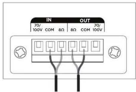 IN 70/ 100V COM 8Ω 8Ω COM 100V OUT 70/