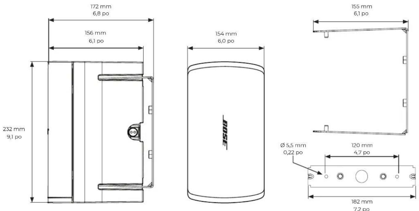 BOSE DesignMax DM3SE - Dimensions du produit - 1