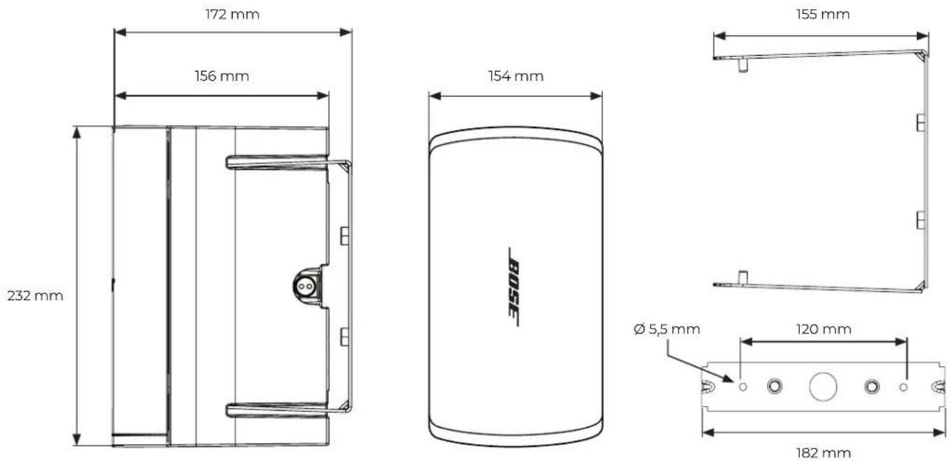 BOSE DesignMax DM3SE - Produktmål - 1