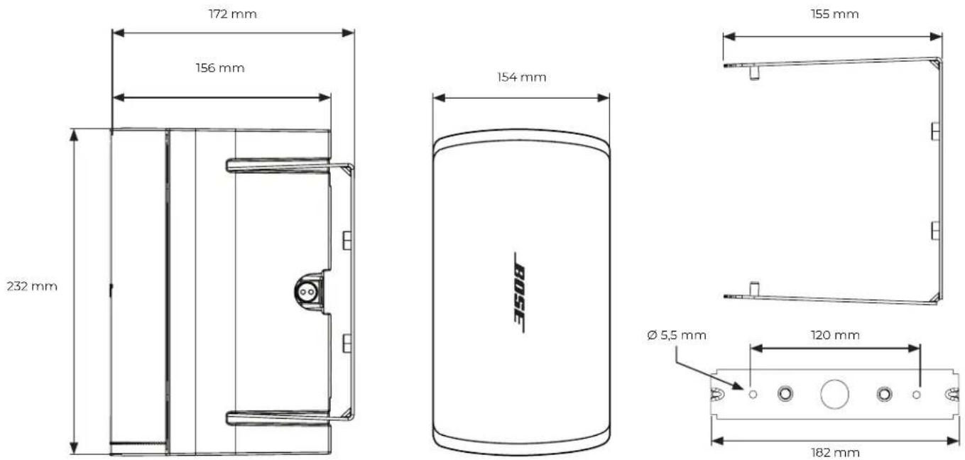 BOSE DesignMax DM3SE - Produktabmessungen - 1