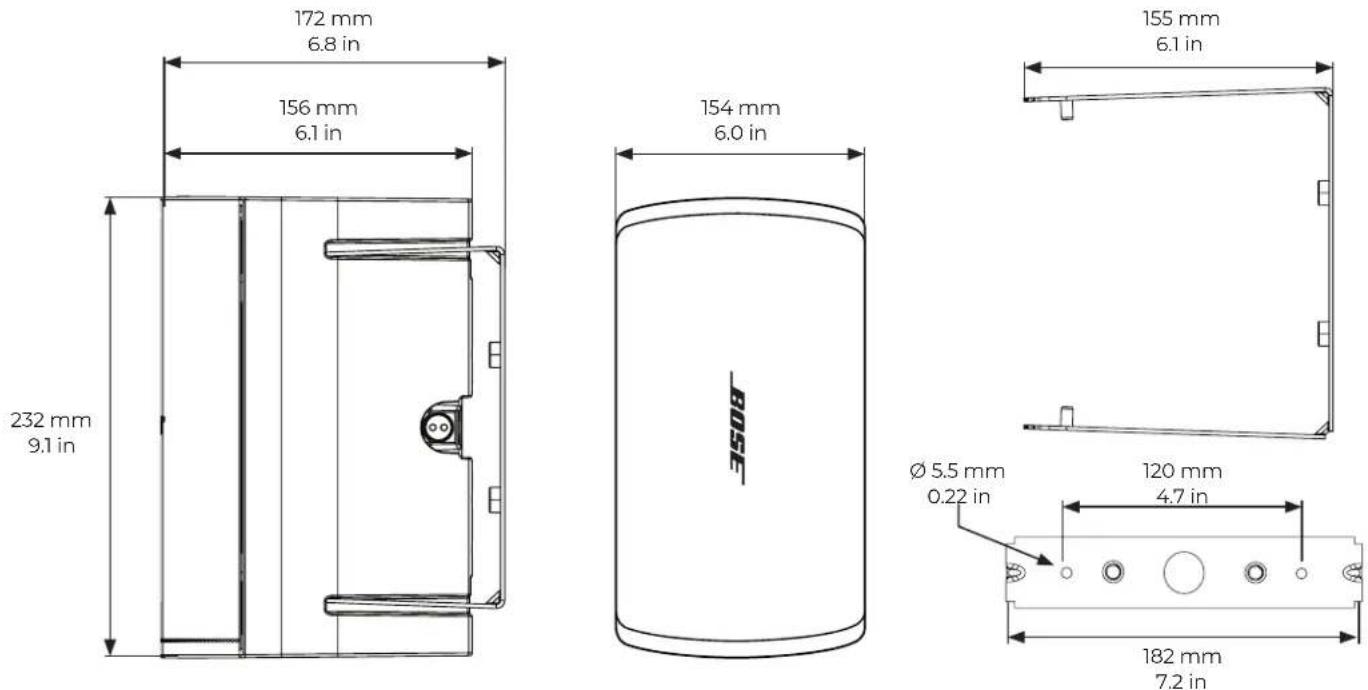 BOSE DesignMax DM3SE - Product Dimensions - 1