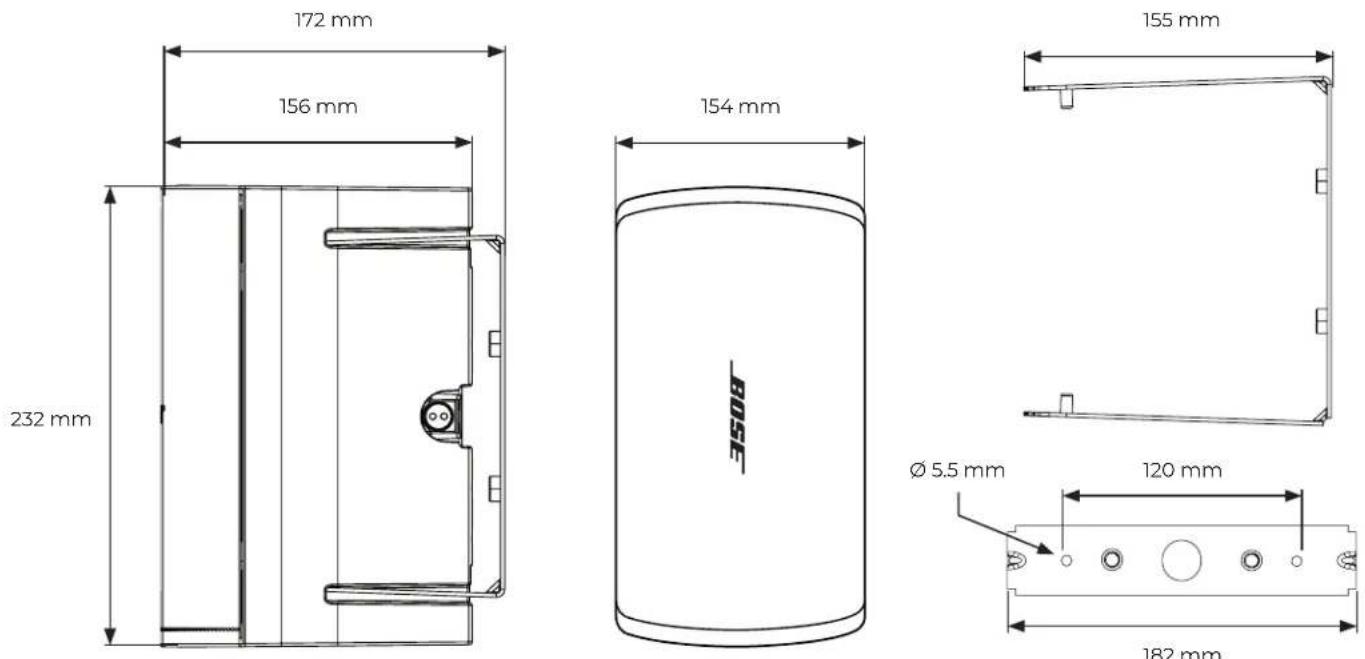 BOSE DesignMax DM3SE - 製品寸法 - 1