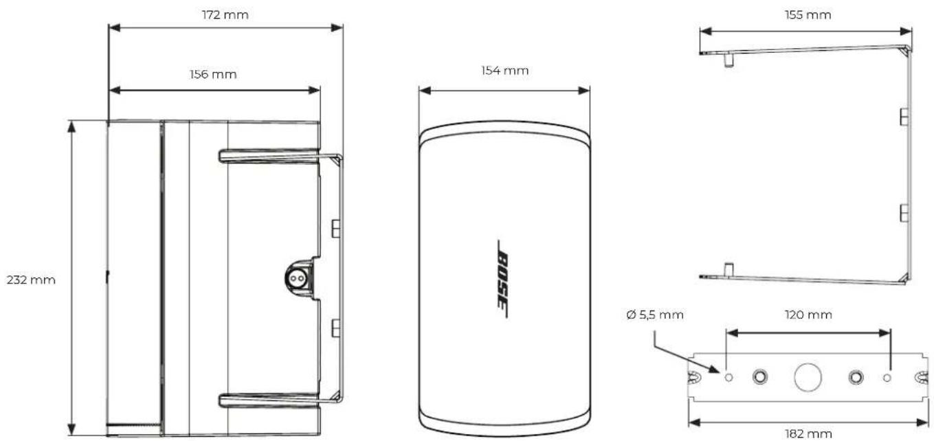 BOSE DesignMax DM3SE - Dimensioni del prodotto - 1
