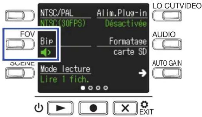 ZOOM Q2n4K - Réglage du volume des bips de fonctionnement - 2