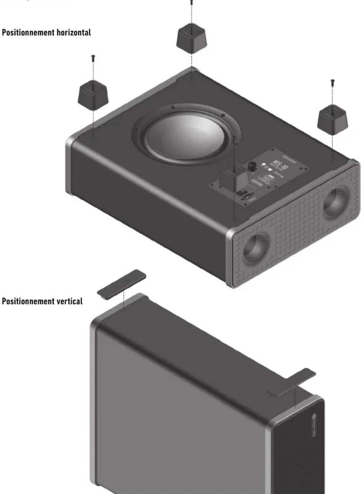 MONITOR AUDIO IWS10 - Fixation du pied - 1