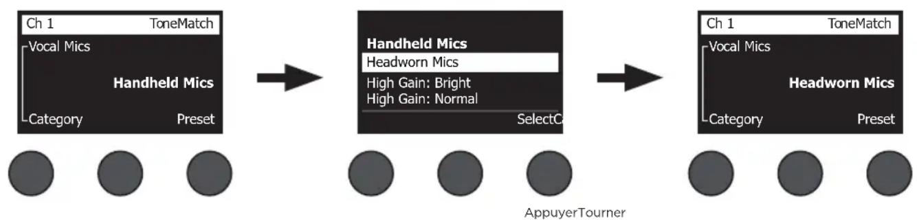 BOSE T8S ToneMatch - Choix d'une préselection ToneMatch - 2