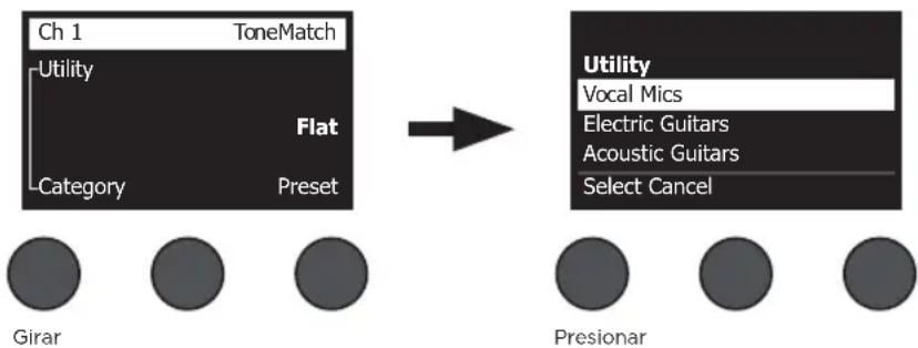 BOSE T8S ToneMatch - Selección de una presección ToneMatch® - 1