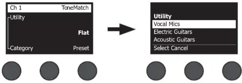 BOSE T8S ToneMatch - Een ToneMatch-preset selectoren - 1