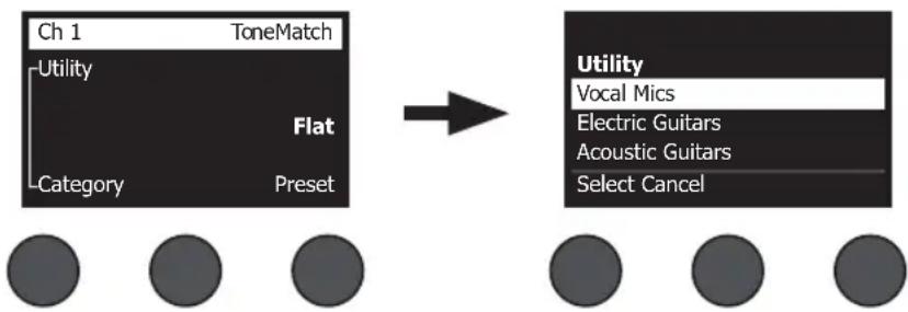 BOSE T8S ToneMatch - Selecting a ToneMatch® Preset - 1