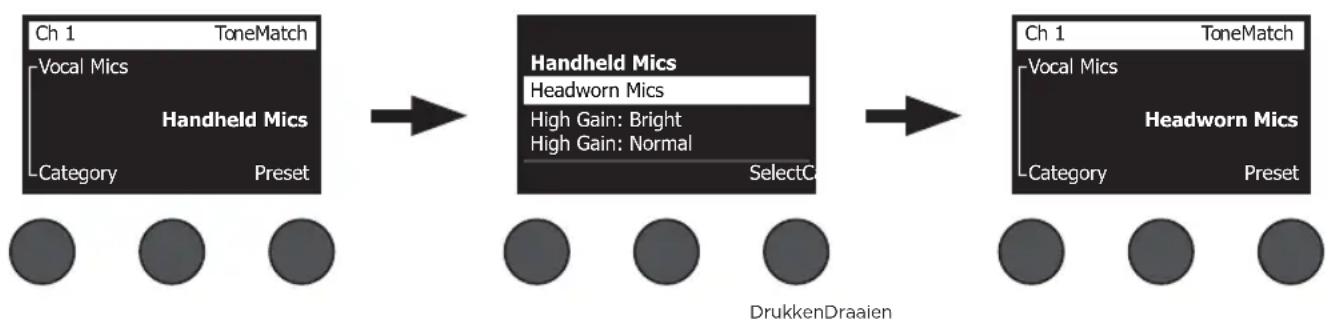 BOSE T8S ToneMatch - Een ToneMatch-preset selectoren - 2