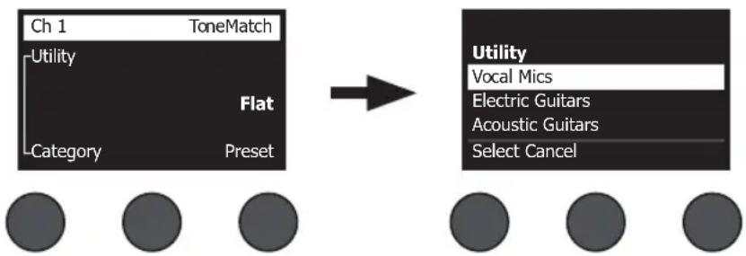 BOSE T8S ToneMatch - Choix d'une préselection ToneMatch - 1