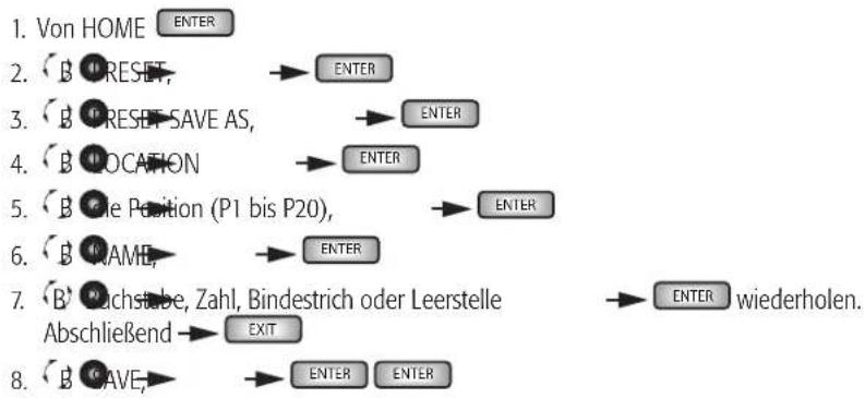 QSC GXD 8 - VOREINSTELLUNG SPEICHERN UNDER - 2