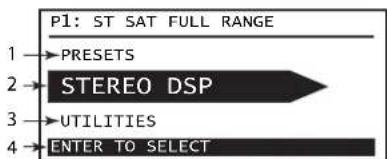 QSC GXD 8 - Menu de navigation principal - 1