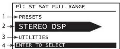QSC GXD 8 - Menu de navigation principal - 1