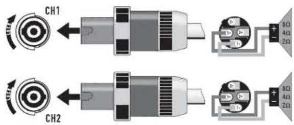 QSC CMX800Va - Cableado del altovoz - 2