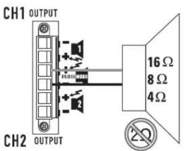 QSC CMX800Va - Précautions liées au mode BRIDGE MONO - 4