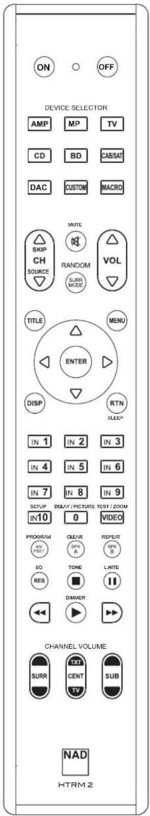NAD M32 - APPRENTISSAGE DES COMMANDES D'AUTRES TELÉCOMMANDES - 1