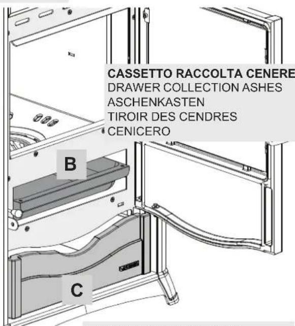 CASSETTO RACCOLTA CENERE DRAWER COLLECTION ASHES ASCHENKASTEN TIROIR DES CENDRES CENICERO B C S105770 BATELA LEON