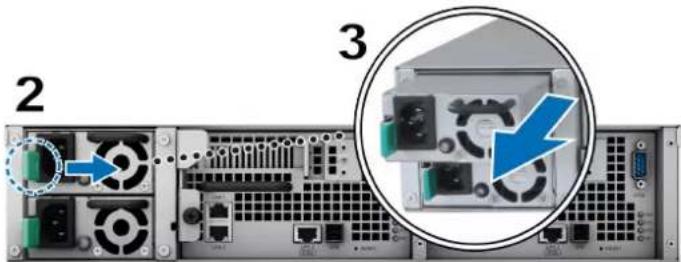 SYNOLOGY RackStation SA3200D - Remplacement du bloc d'alimentation - 1