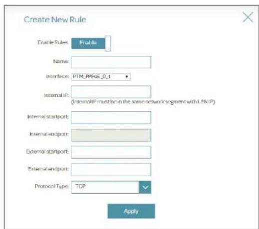 D-LINK DSL3788 - Créer une nouvelle règle - 2