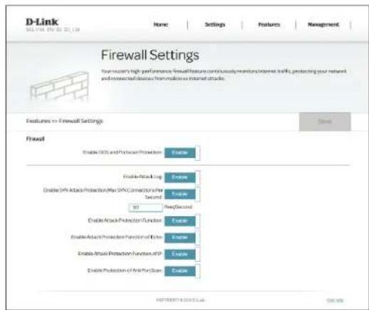 D-LINK DSL3788 - Caracteristiques Pare-feu - 1