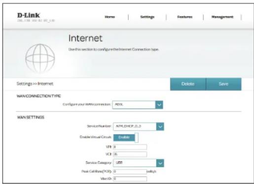D-LINK DSL3788 - Paramètres du réseau étendu - 1
