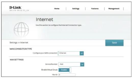 D-LINK DSL3788 - Paramètres du réseau étendu - 1